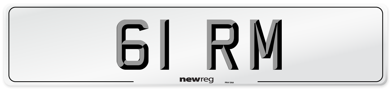61 RM Number Plate from New Reg